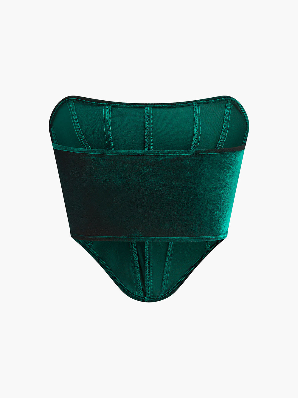 Corset à passepoil en velours