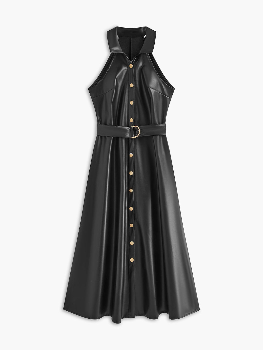 Robe Sans Manches Ceinture Similicuir