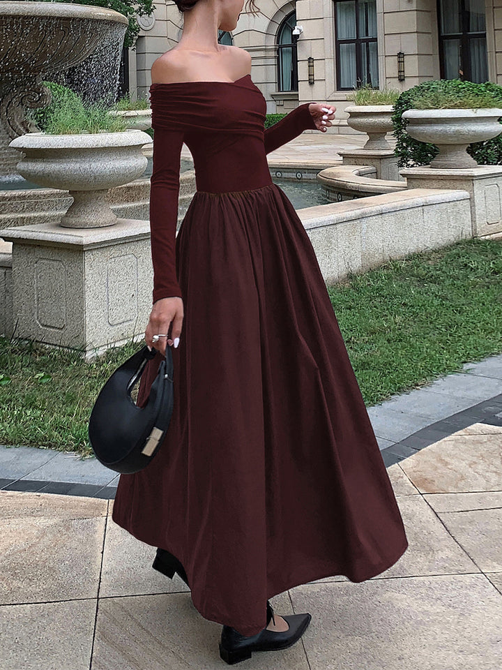 Robe Longue Col Off Shoulder et Criss Cross