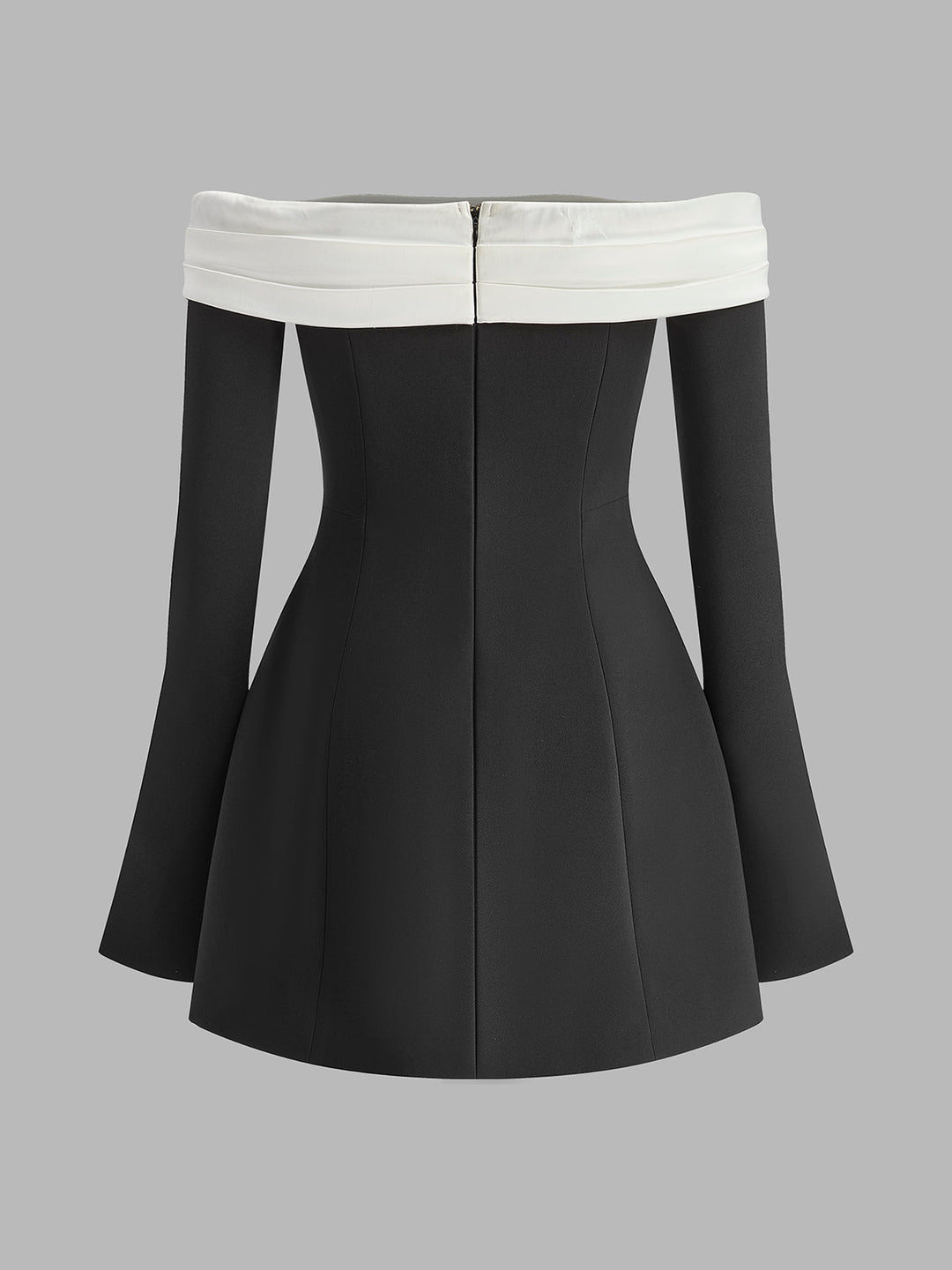 Robe à Manches Évasées à Volants et Bloc de Couleurs
