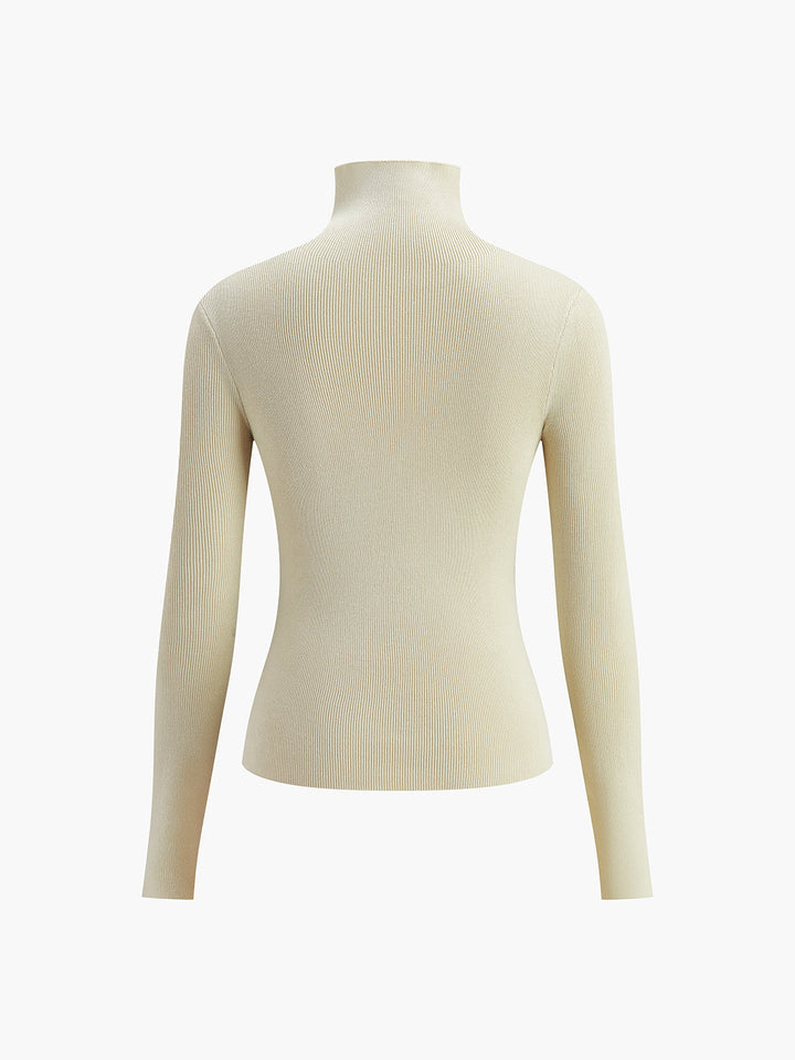 Haut en tricot à manches longues réversible bicolore