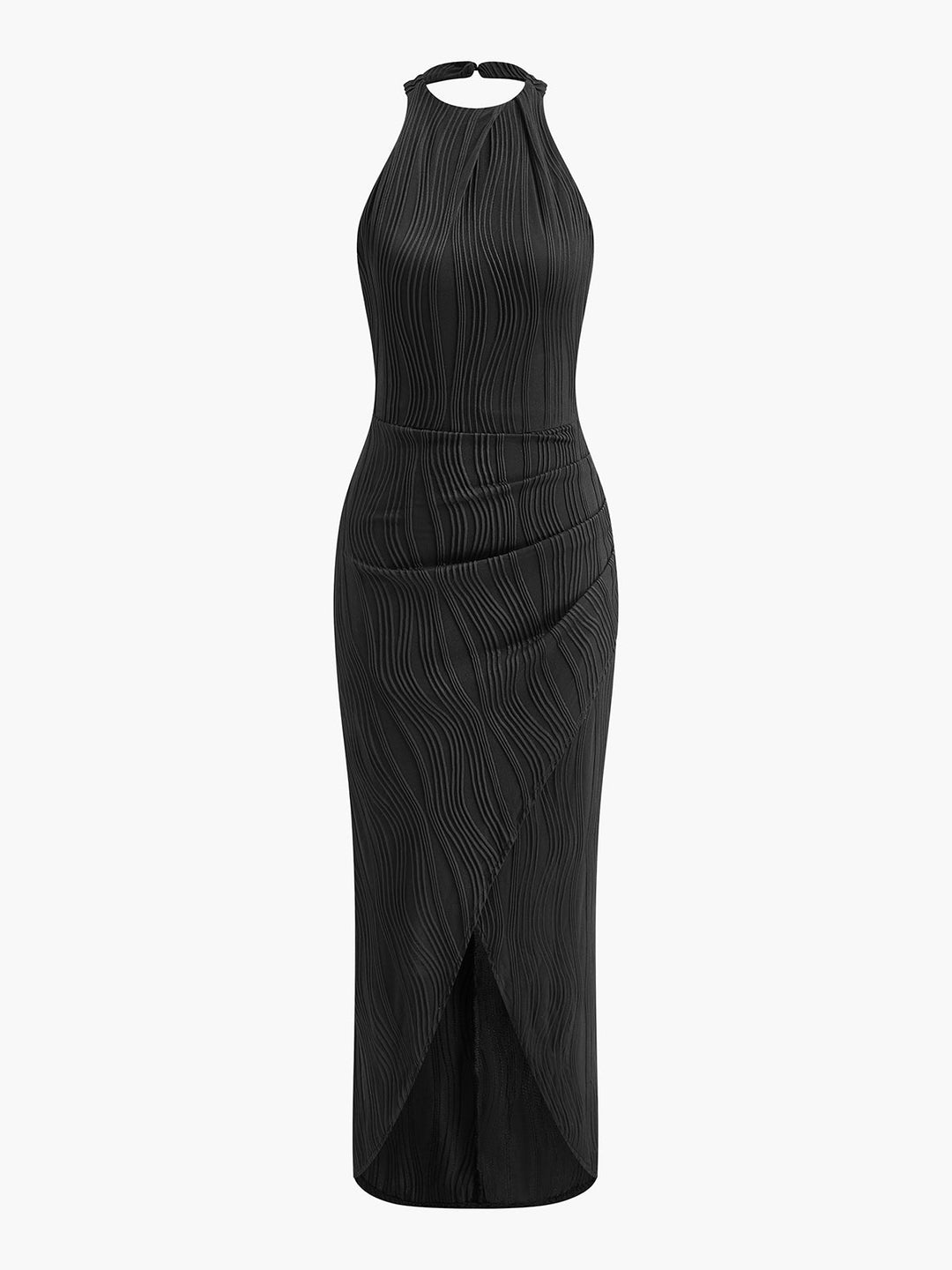 Robe à col bénitier plissé