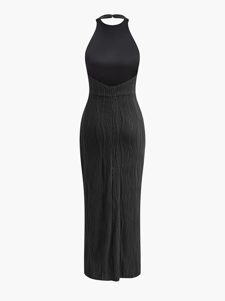 Robe à col bénitier plissé