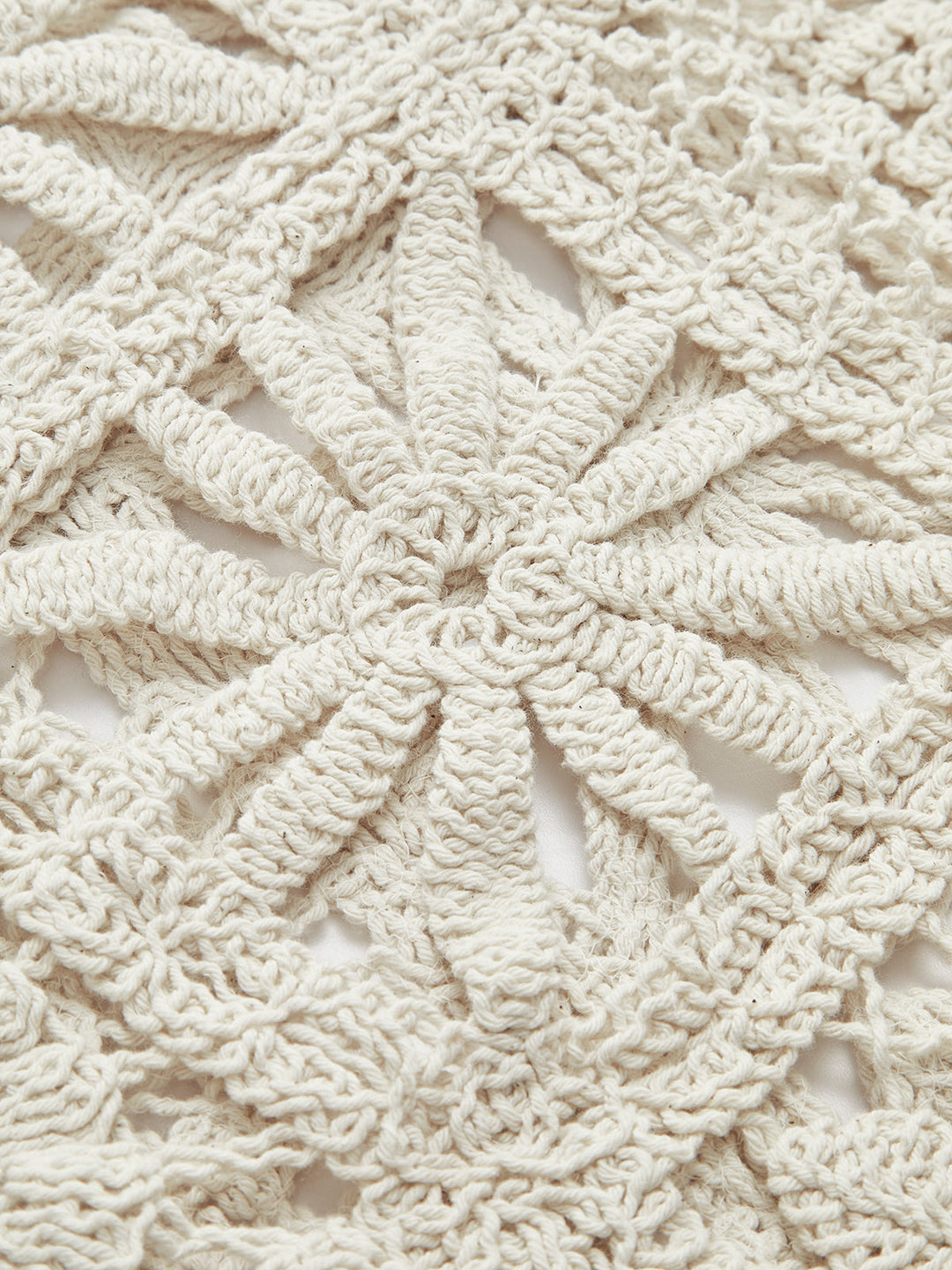 Cardigan à Boutons avec Motif Carré au Crochet