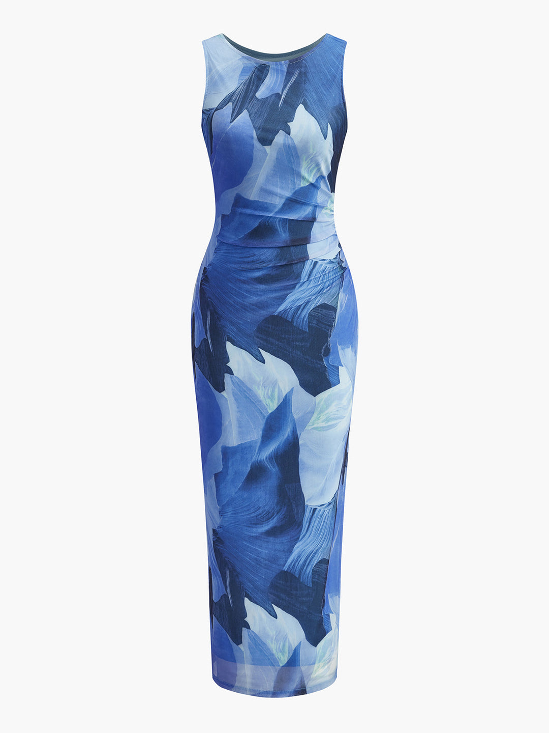 Robe sans manches à imprimé floral