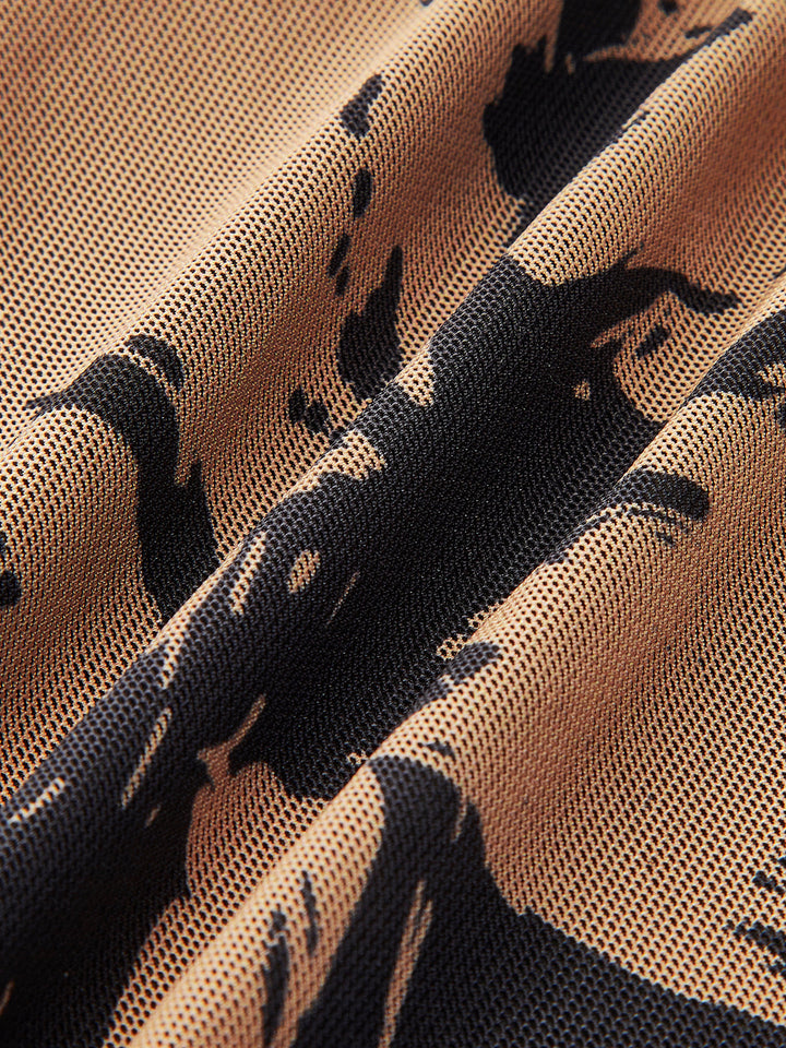 Robe Longue Fleurie à Col Cascade Bohème