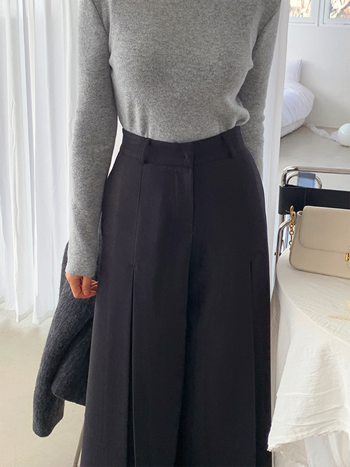 Pantalons Large Taille Haute Plissés