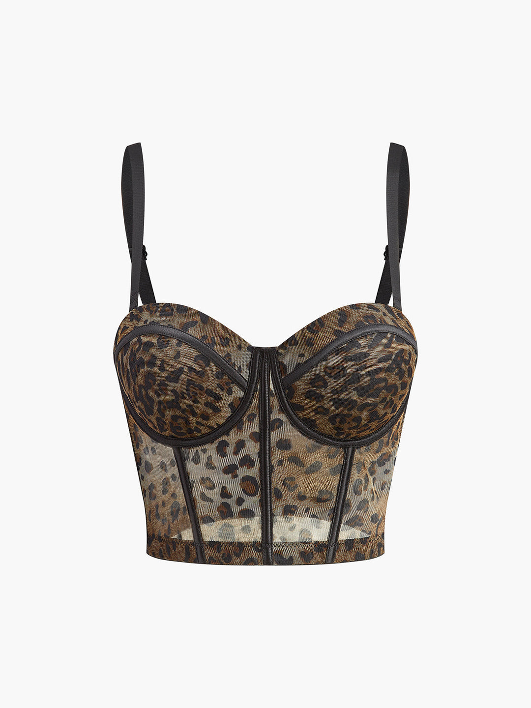 Corset imprimé léopard semi-transparent