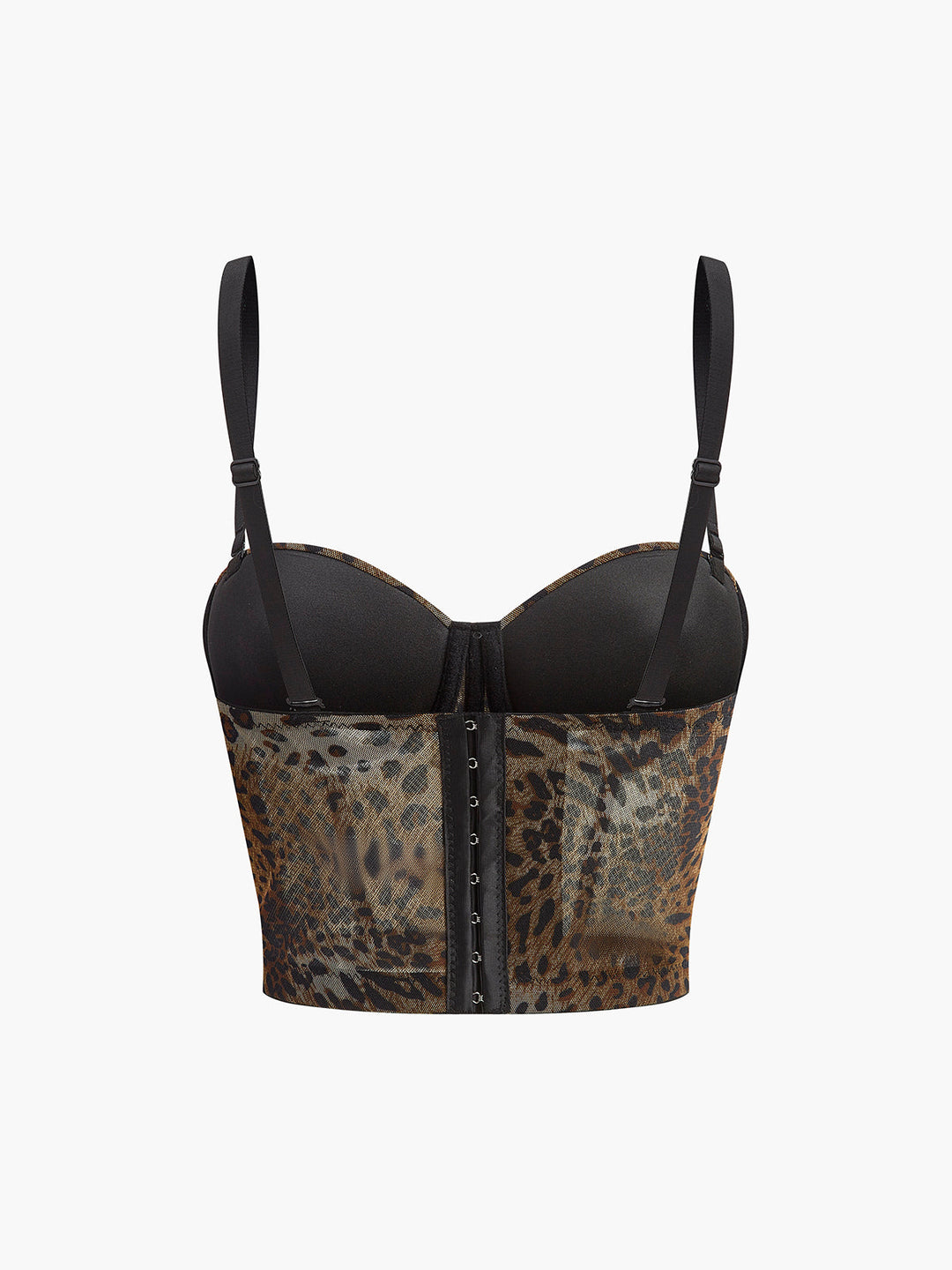 Corset imprimé léopard semi-transparent