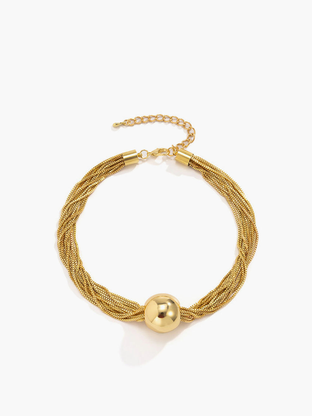 Collier ras du cou à billes brillantes à chaînes multiples