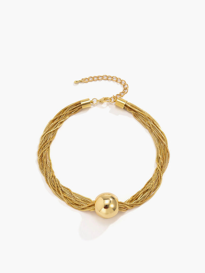 Collier ras du cou à billes brillantes à chaînes multiples
