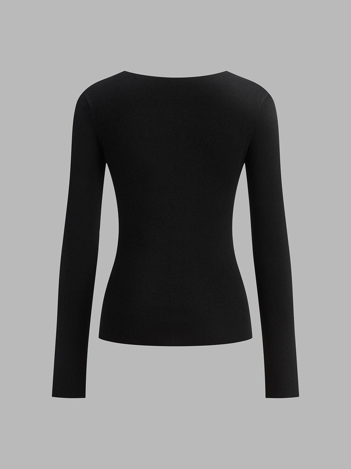 Haut en tricot à panneaux bicolores