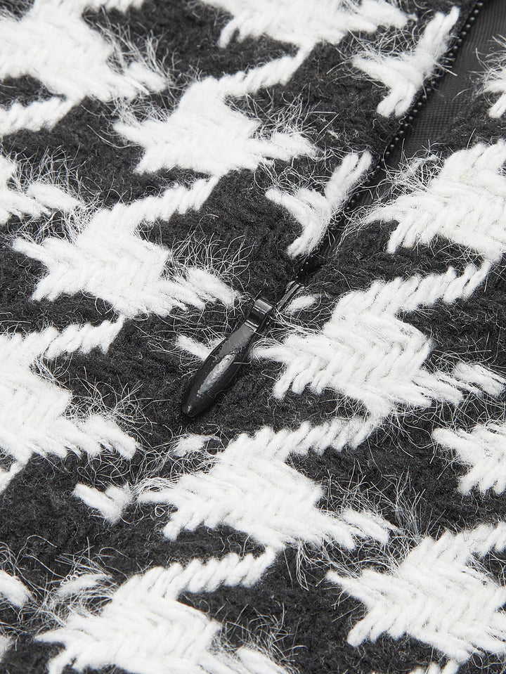 Mini-jupe à carreaux en tweed