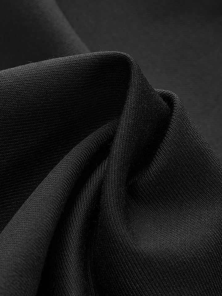 Pantalon Robe Large à Boutons et Superposition Asymétrique