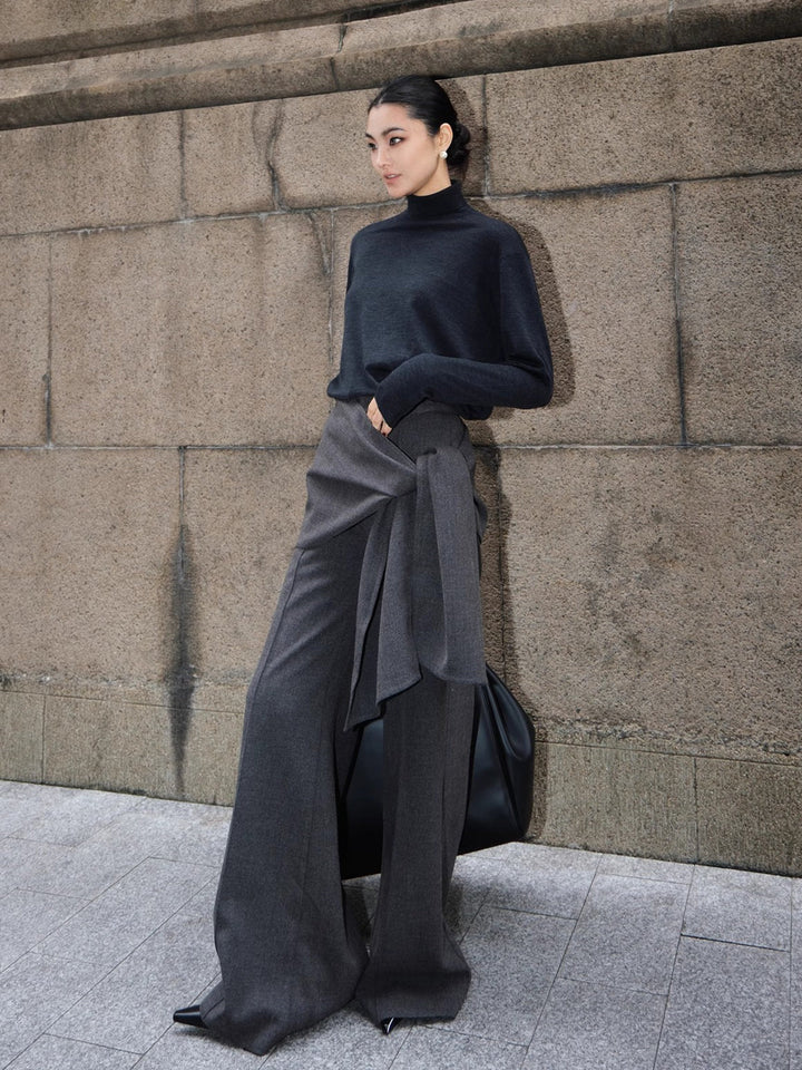 Pantalons Utilitaires Mi-Taille à Nœuds