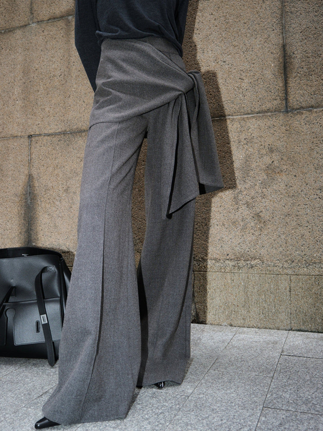 Pantalons Utilitaires Mi-Taille à Nœuds