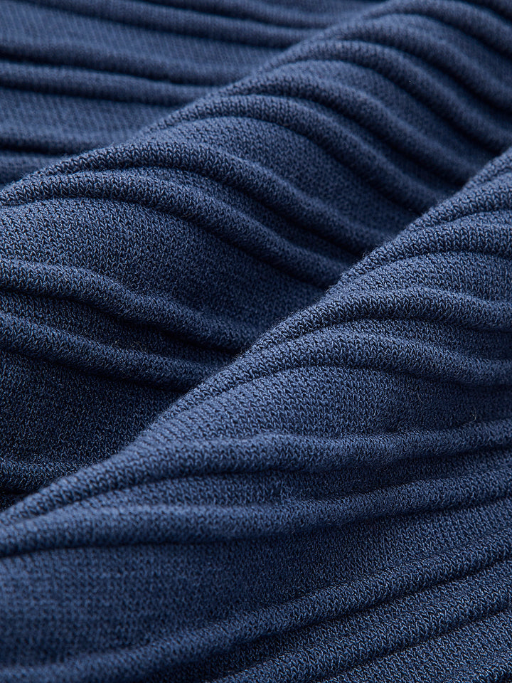 Haut en tricot boutonné plissé