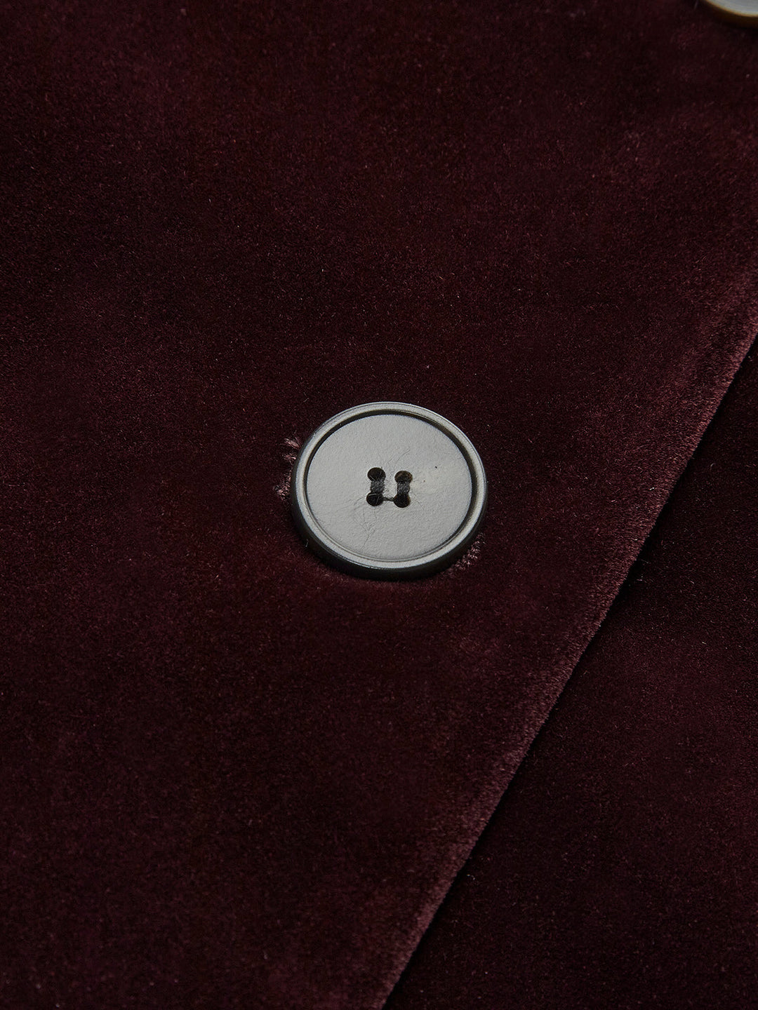 Blazer Court en Velours à Revers