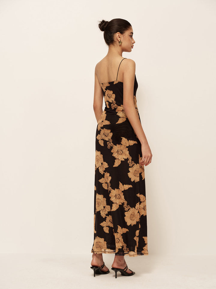 Robe Imprimée Asymétrique à Épaules Dénudées
