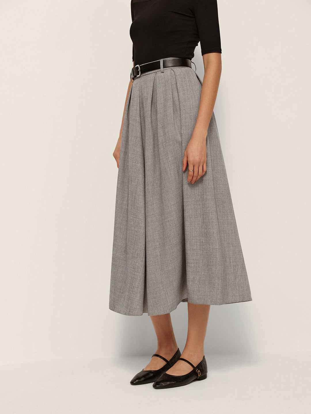 Jupe à carreaux plissée taille mi-haute