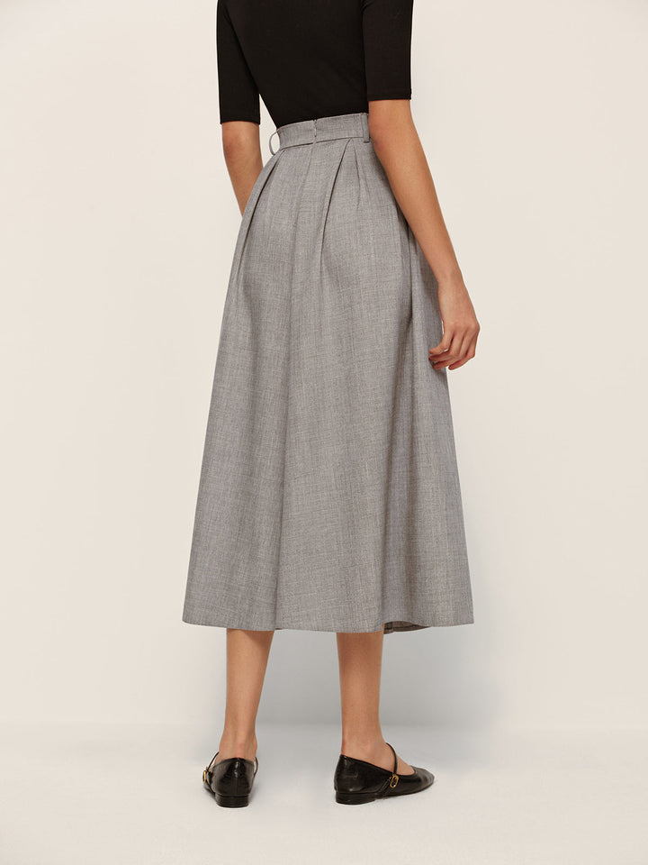Jupe à carreaux plissée taille mi-haute