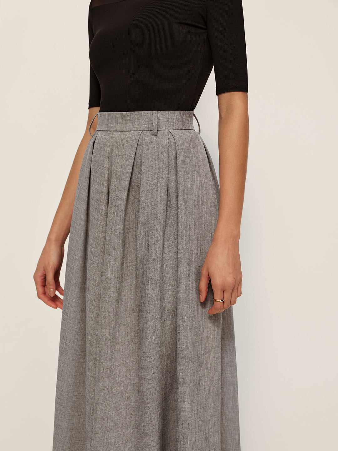 Jupe à carreaux plissée taille mi-haute