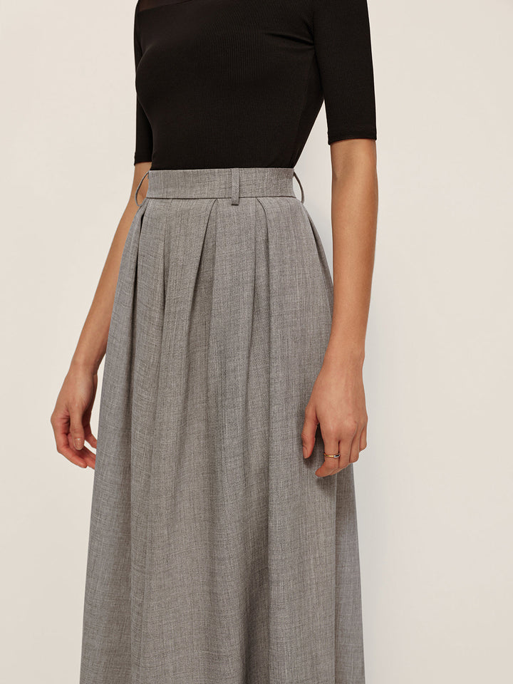 Jupe à carreaux plissée taille mi-haute