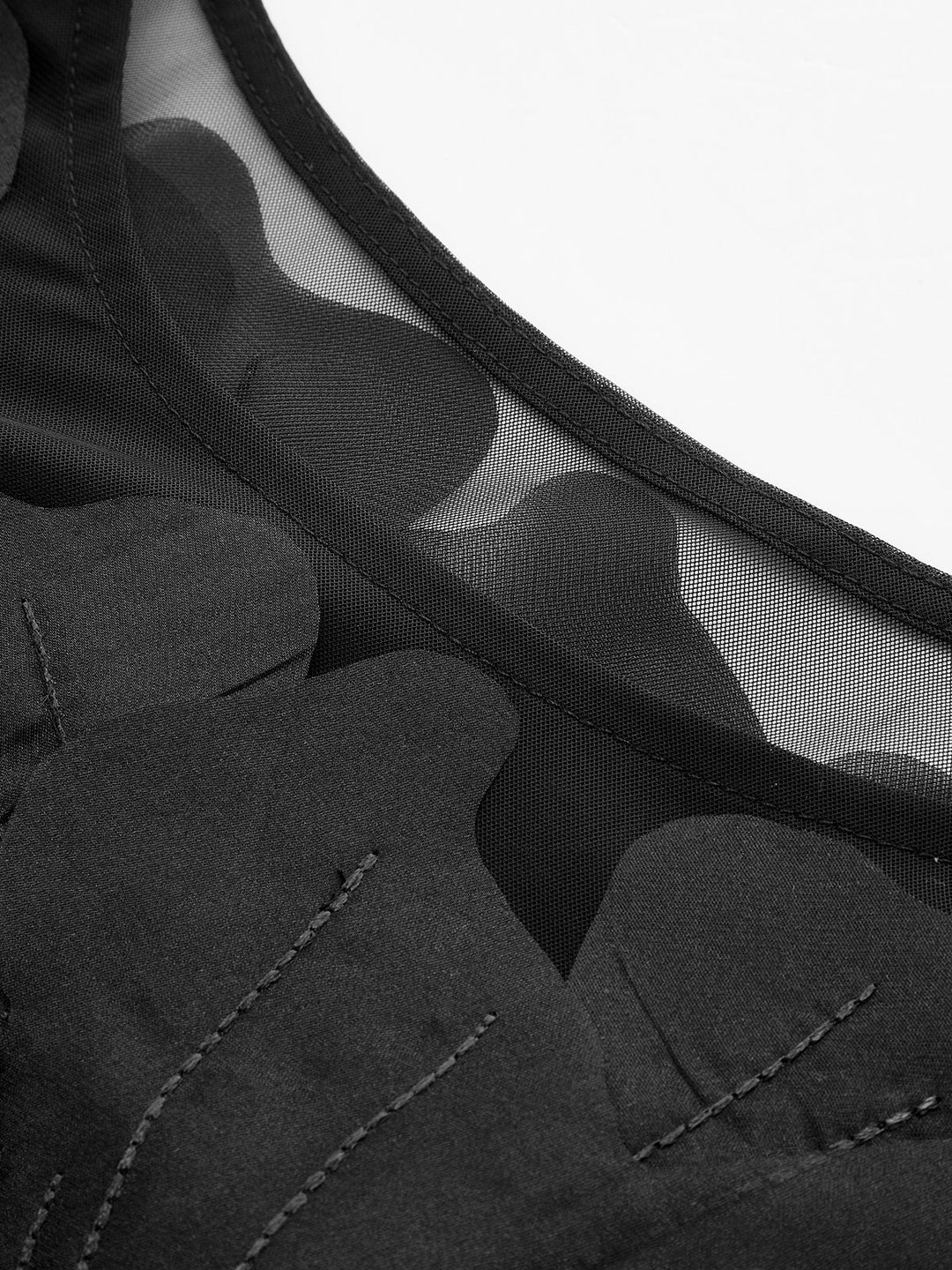 Blouse Ajustée Fleurie Semi-Transparente