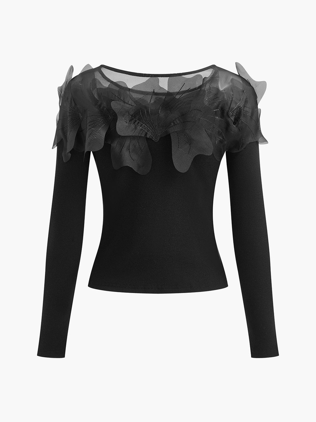 Blouse Ajustée Fleurie Semi-Transparente