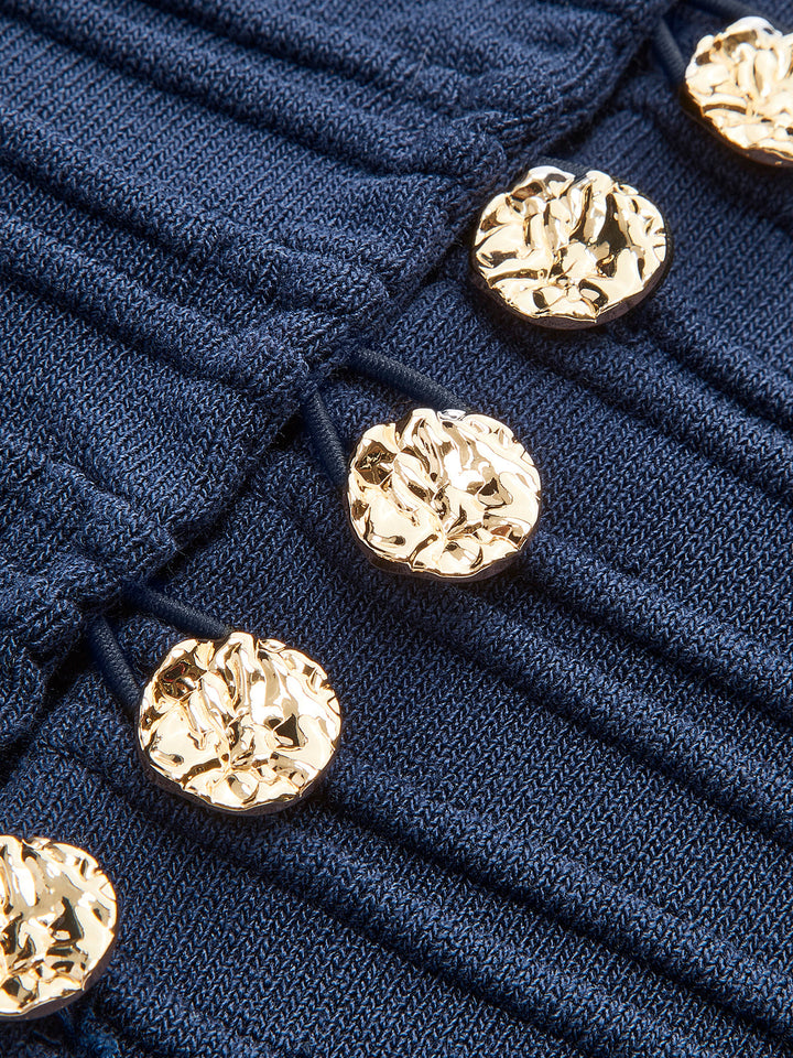 Haut en tricot boutonné plissé