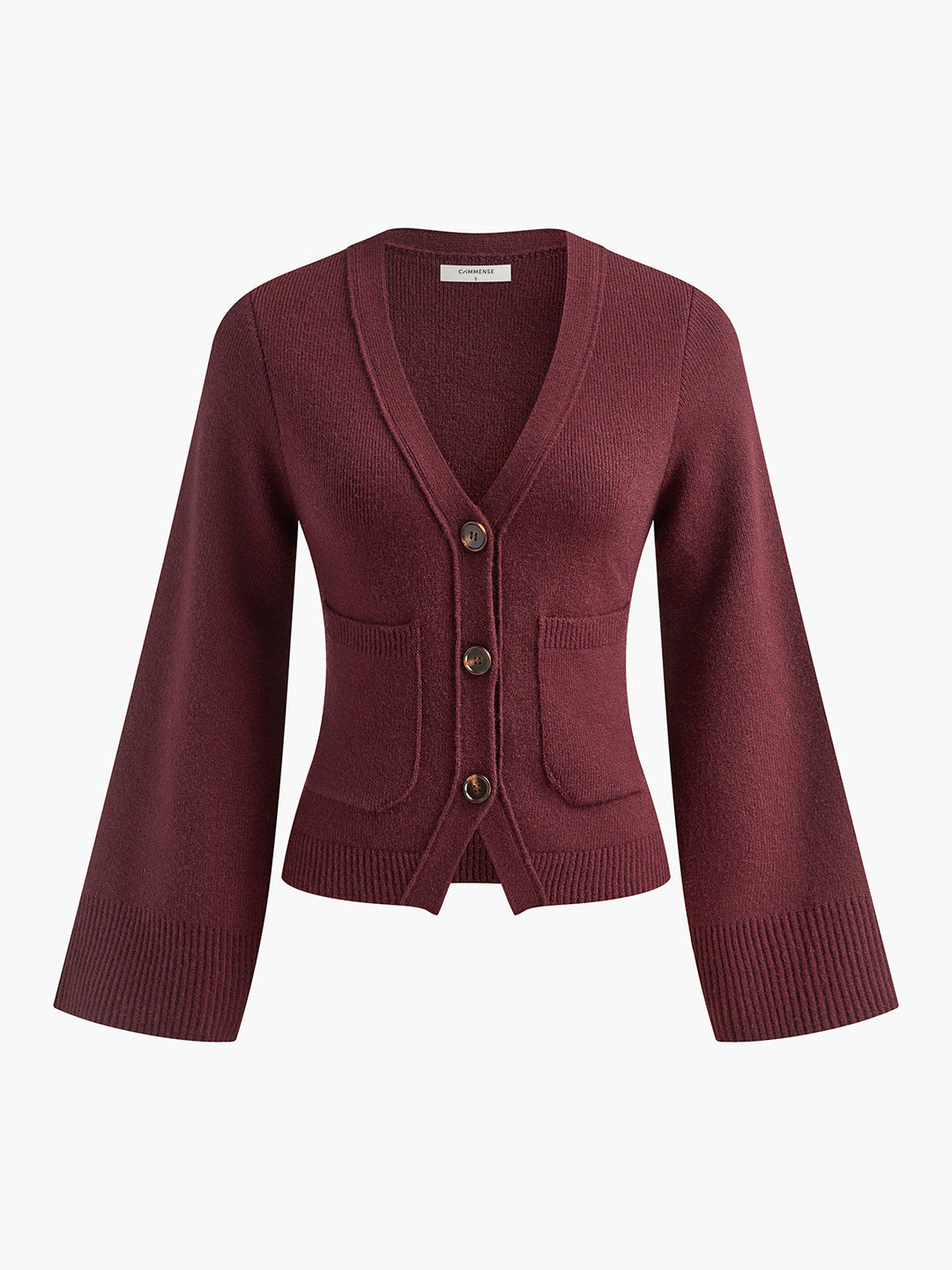 Cardigan Boutonné à col en V et Fente