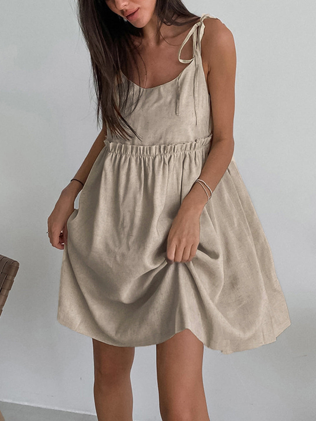 Robe Courte à Épaules Nouées Levanzo