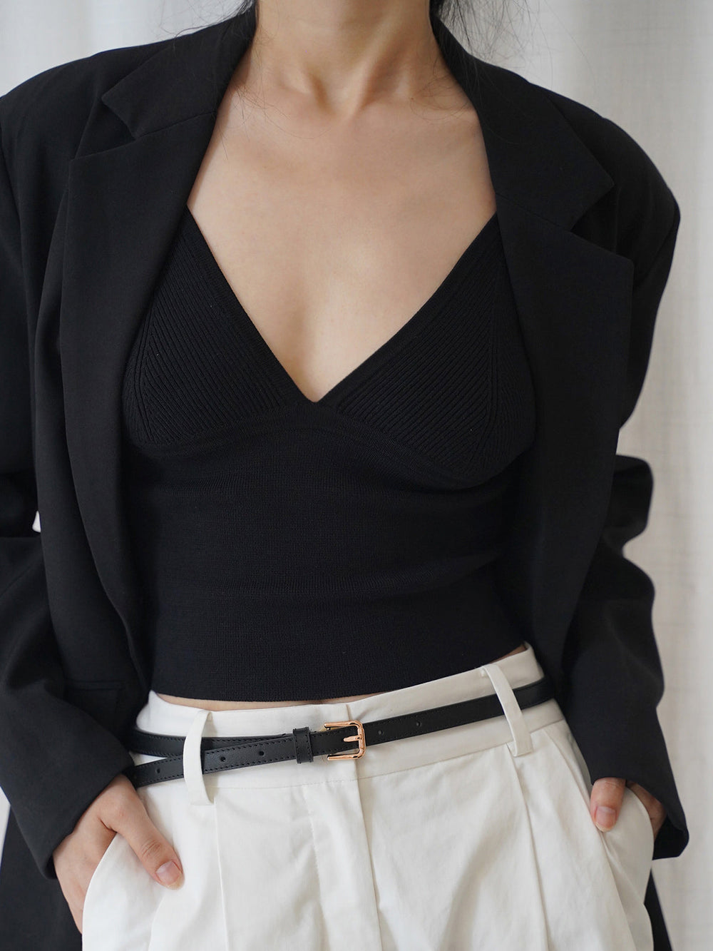 Ceinture oversize en cuir de vachette deux voies
