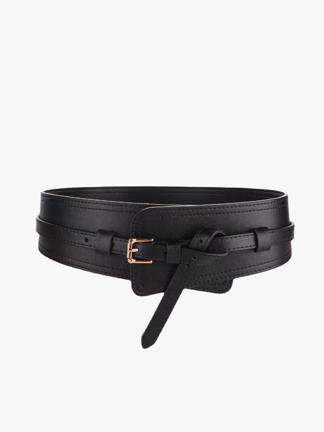 Ceinture oversize en cuir de vachette deux voies