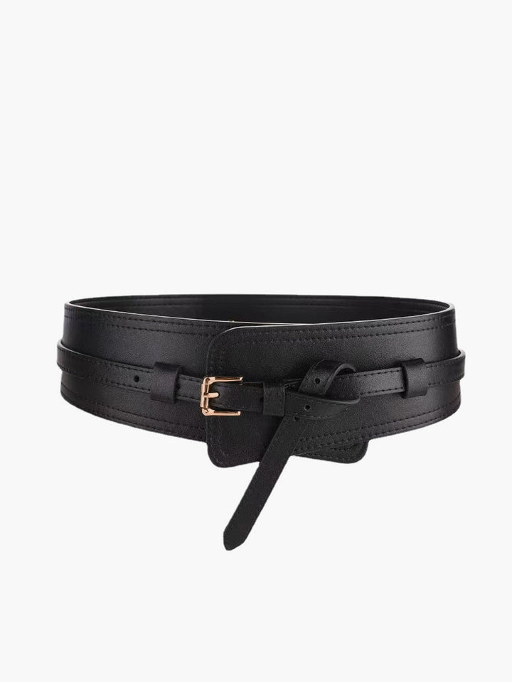 Ceinture oversize en cuir de vachette deux voies