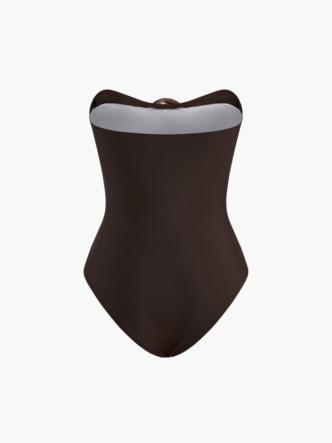 Maillot de bain une pièce à torsades et détails métalliques