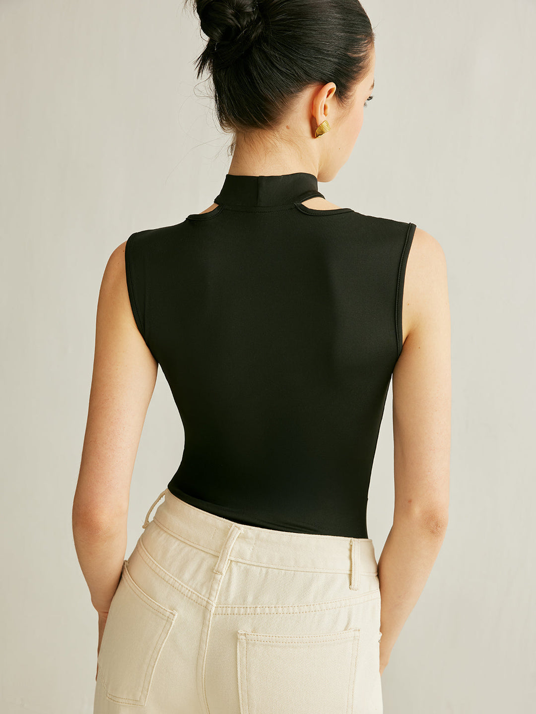 Bodysuit Athleisure Sans Manches Déchiré