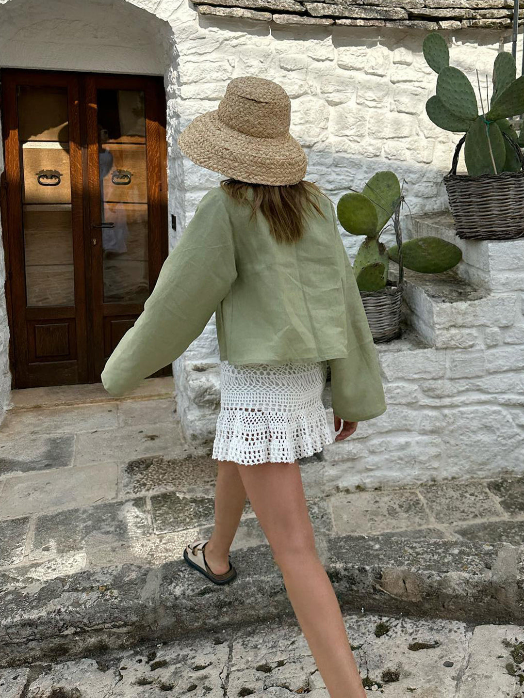 Blouse Oversized à Manches Longues Nouées sur le devant