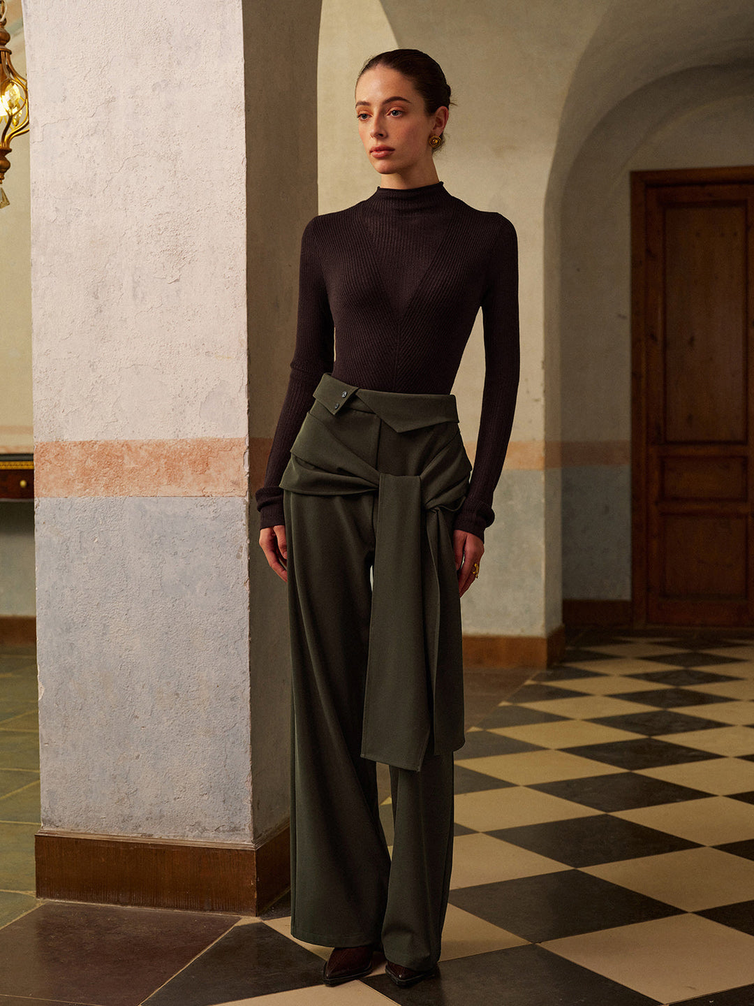 Pantalon Noué Mi-Taille