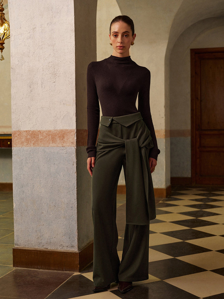 Pantalon Noué Mi-Taille