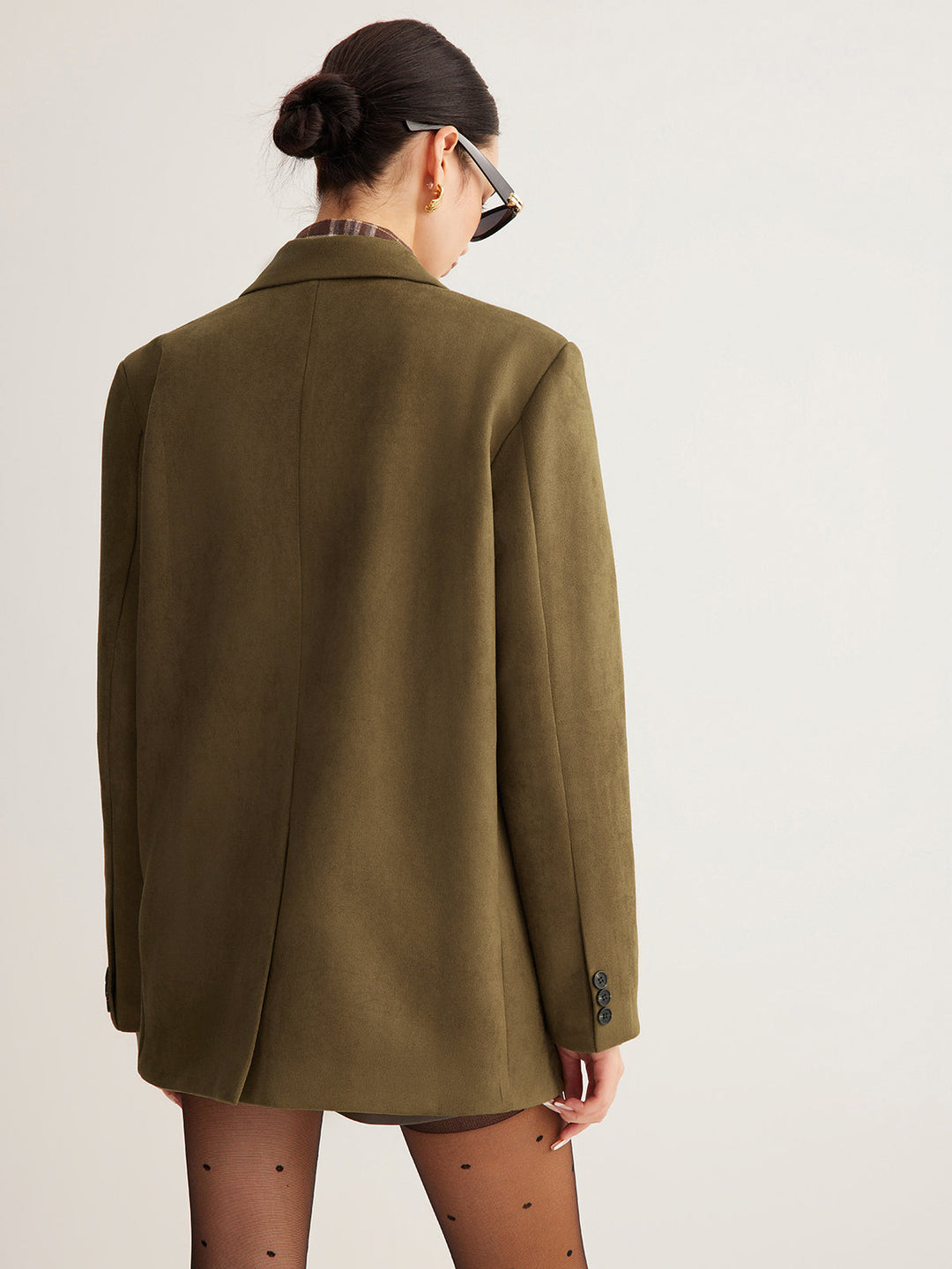 Blazer à Fente Arrière en Daim