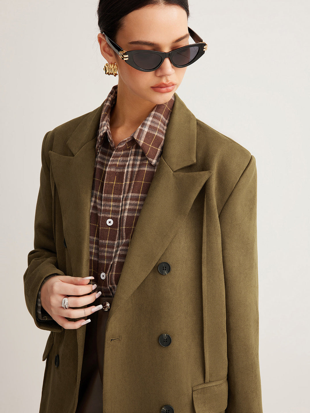 Blazer à Fente Arrière en Daim