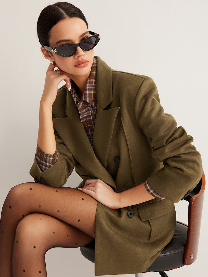 Blazer à Fente Arrière en Daim