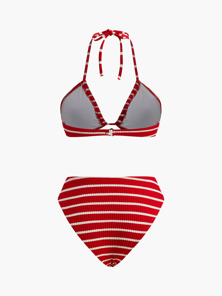 Bikini à Rayures avec Short Assorti