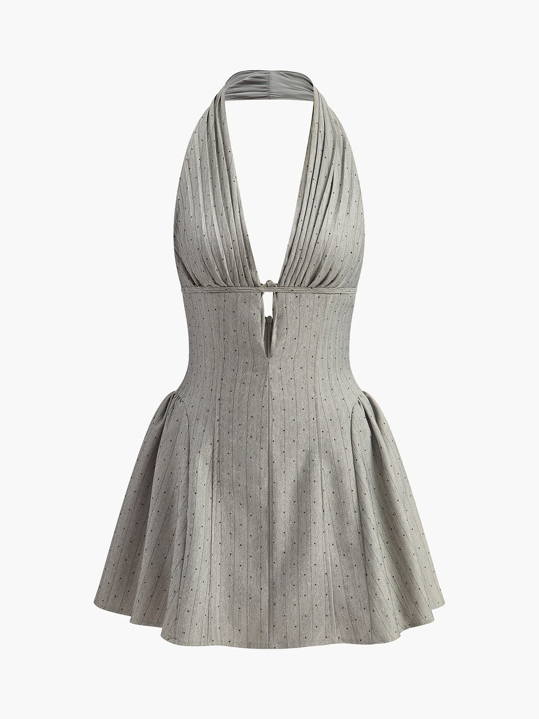 Robe plissée à bretelles nouées au dos