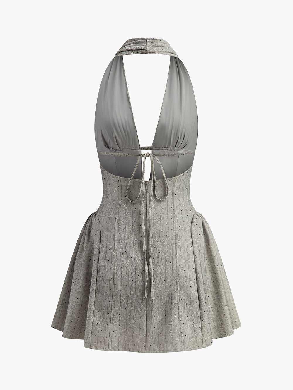 Robe plissée à bretelles nouées au dos