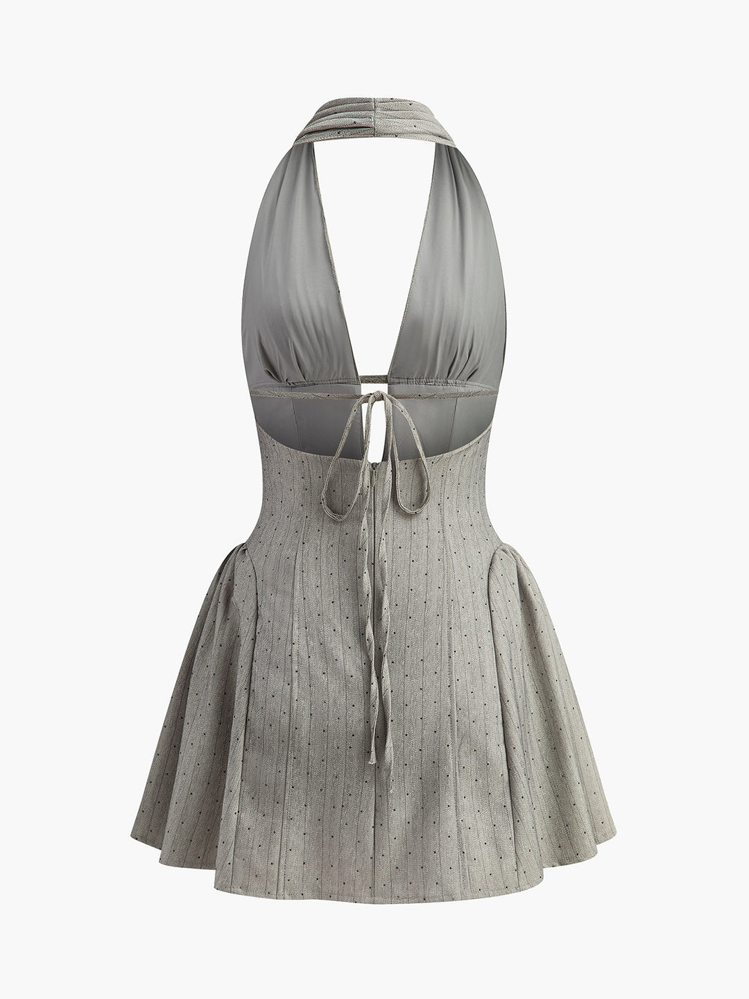 Robe plissée à bretelles nouées au dos
