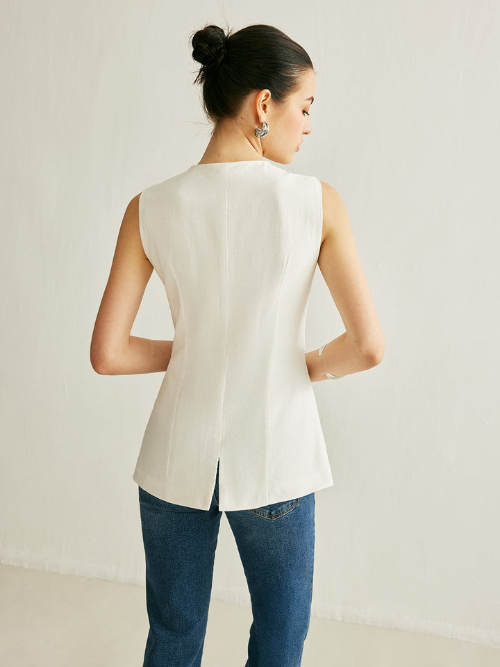 Gilet sans manches avec détail bouton