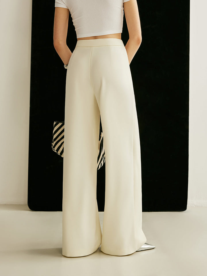 Pantalon taille haute asymétrique croisé