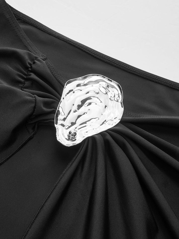Jupe Sarong à Effet Torsadé Métallique